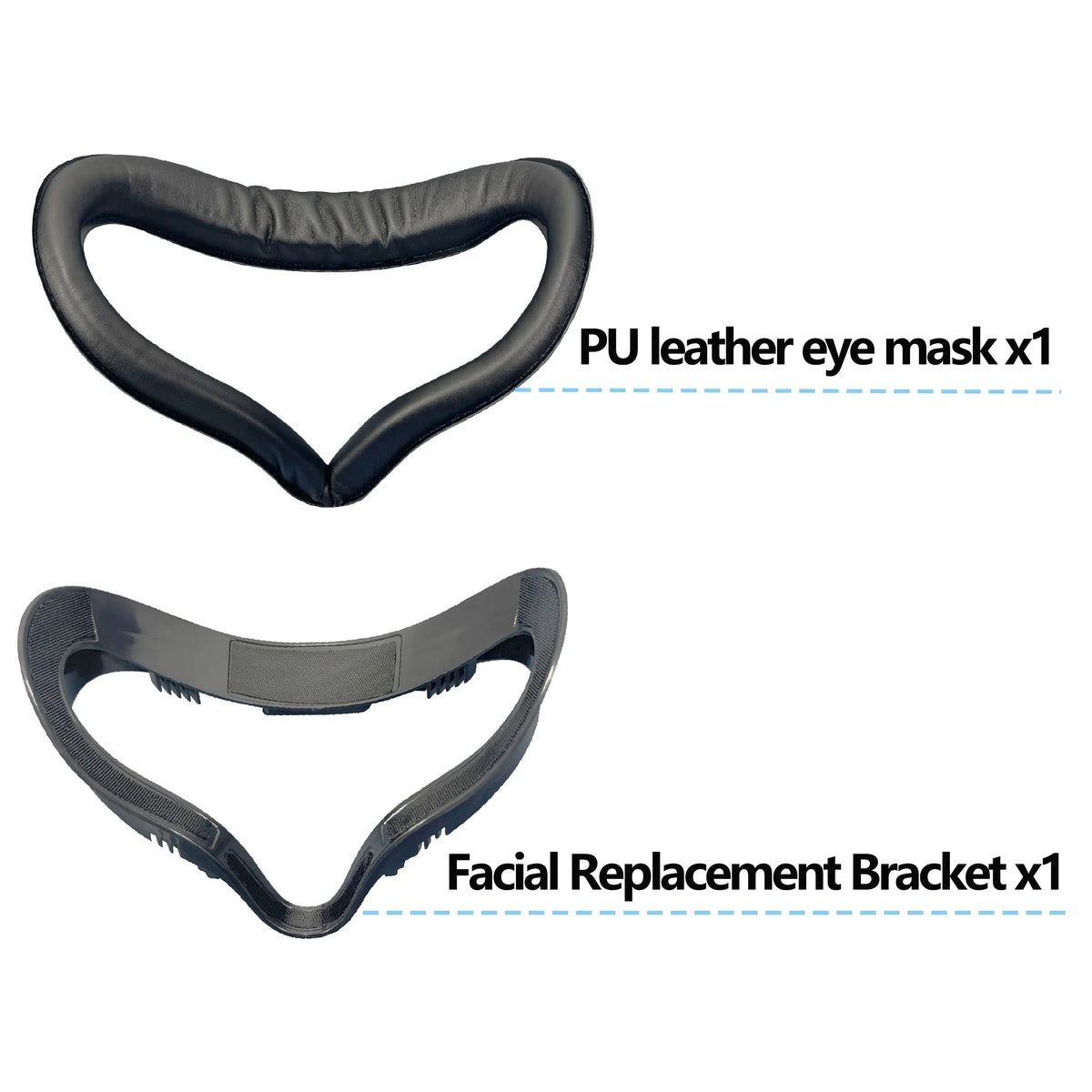 For Oculus Quest 2 Face Cover PU Cushion Facial Interface Accessory Kit with Eye Pads For Enhanced Comfort During VR Use