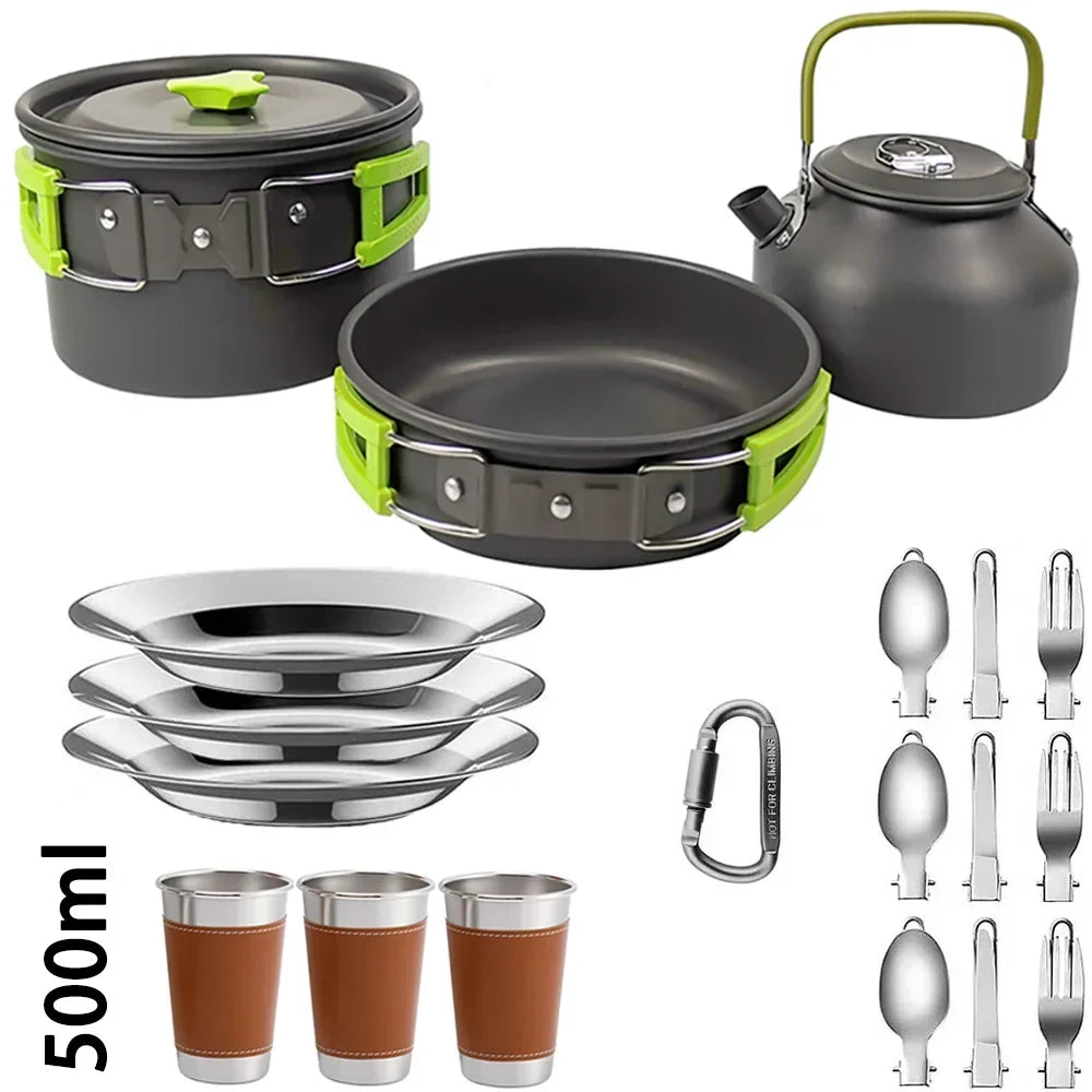 2-3 Person Non-Stick Camping Cookware Set, Portable Outdoor Picnic