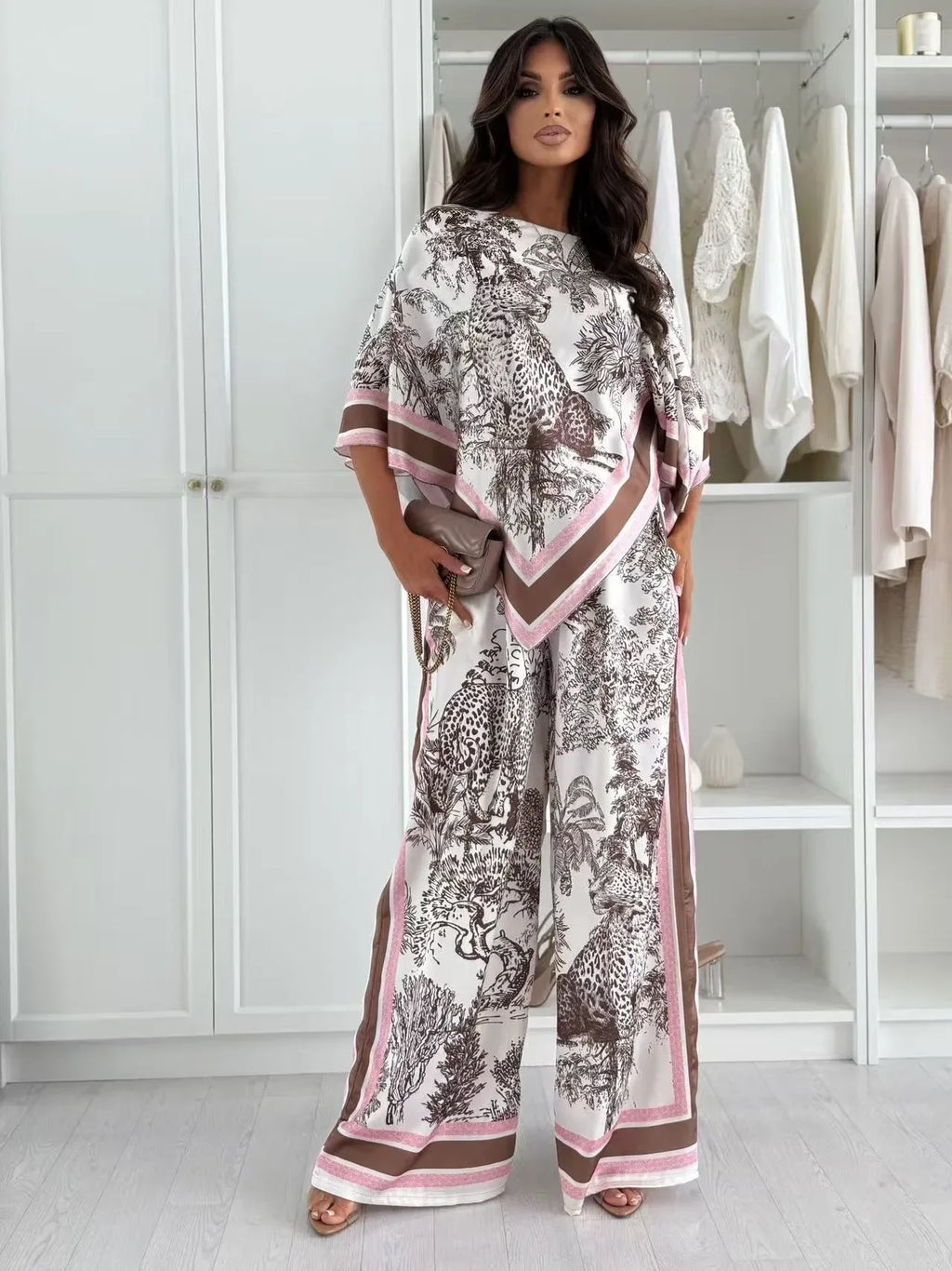 New Women Sets Spring Summer Boho Fashion Printed Matching Set Floral