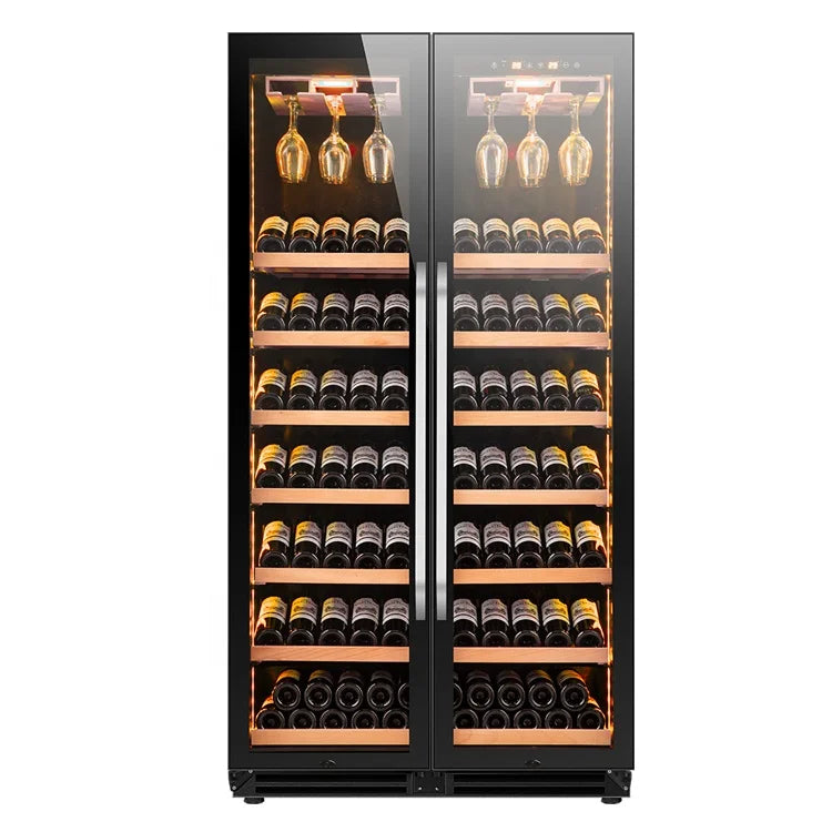 JiuFu Thermoelectric Dual Zone Wine Cooler Cellar Wine Cooling Fridge Corner Wine bar Cabinet  for Home