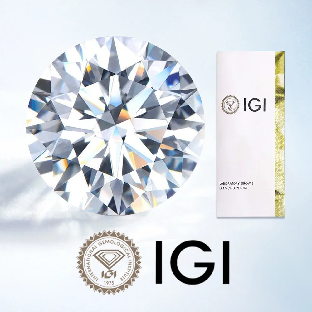 0.3ct 0.5ct 0.8ct 1ct 1.5ct 2ct 3ct Round Lab Grown Diamonds with IGI