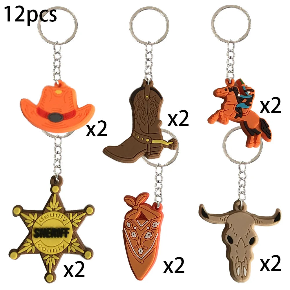12 Pcs Horses Keychain Key Ring Decor Horse Party Animal Themed Horse