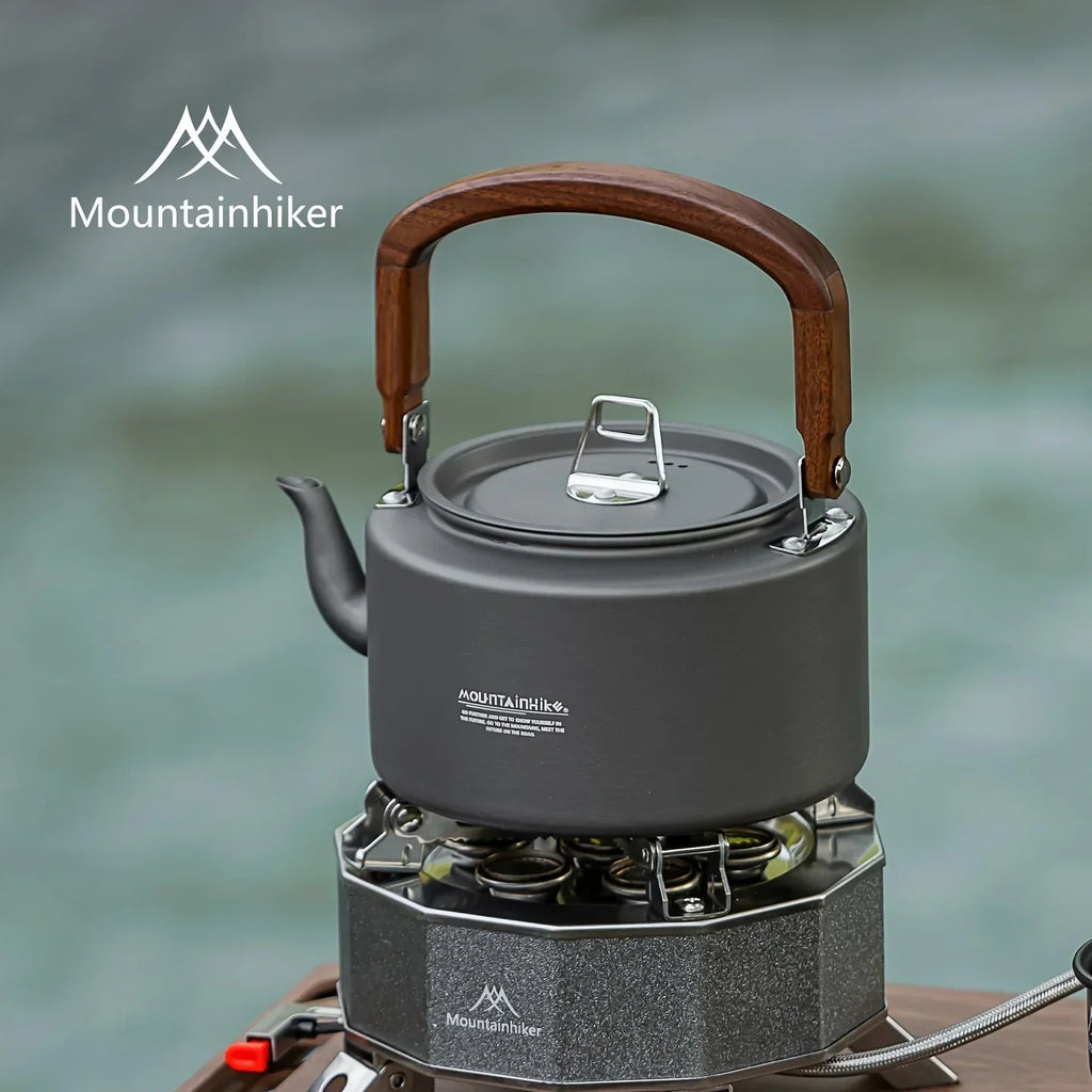Camping Tea Kettle-New Aluminum Alloy Construction, Wooden Handle
