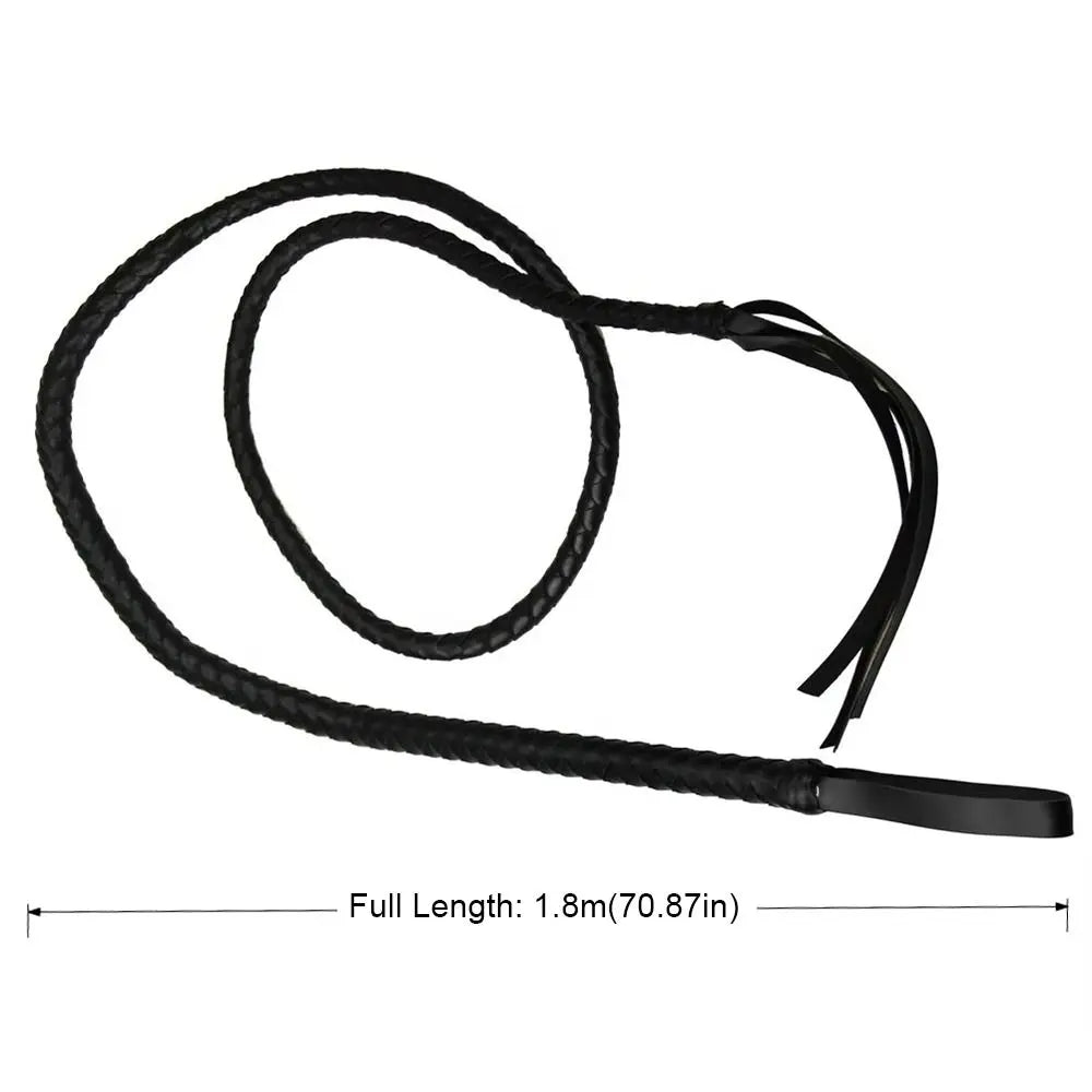 1Pcs Paddles Horse Whip With Handle Leather Equestrian Training Pointer 1.8m Portable Racing Riding Crop for Horse Training