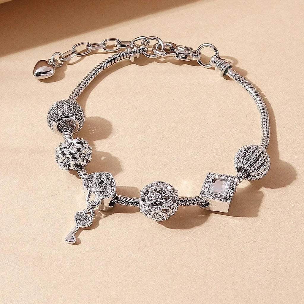 Bohemian Pink Cherry Blossom Love Bracelet Pendant Bead Design Summer