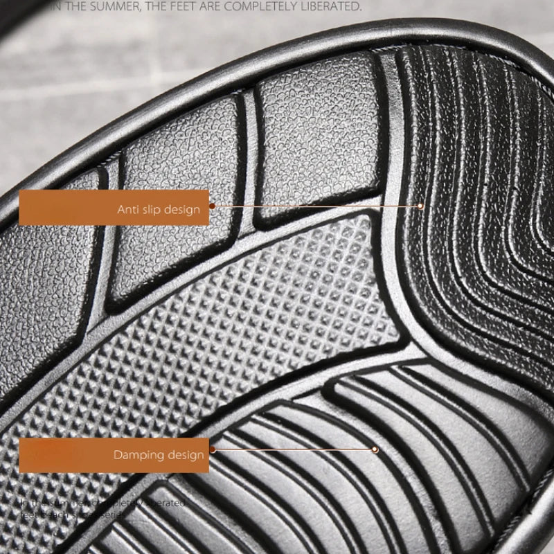 Brand Men's Sandals Summer Soft Soled Anti Slip Beach Shoes Male