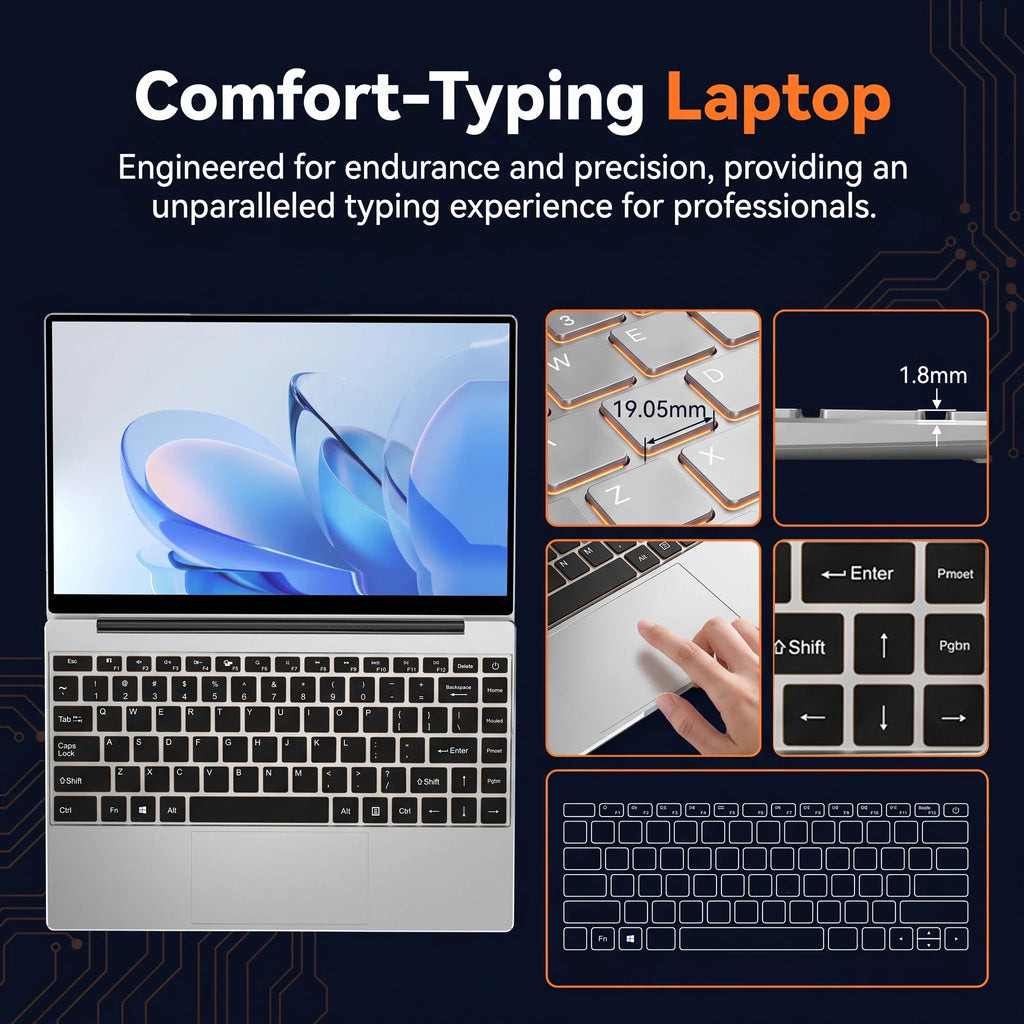 LENO 14.1inch Portable Laptop Intel 4405U Windows11 16GB 1TB/2TB SSD Gamer Notebook 1920*1080 Display Office Study Computer PC