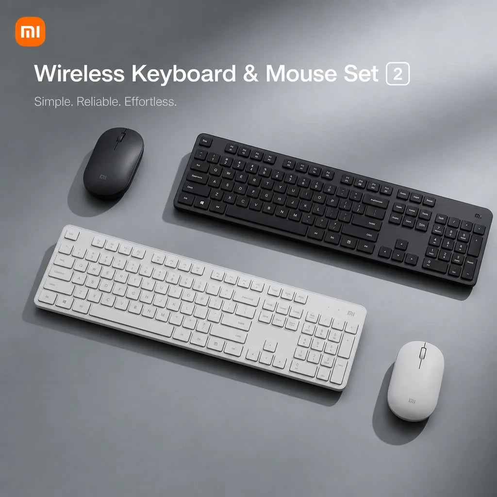 Xiaomi® Wireless Keyboard & Mouse Set 2 – 2.4G Slim, 104 Keys, Smart Energy-Saving Sleep Mode | FlipStylez LLC®