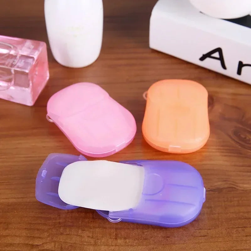 Outdoor travel disposable soap tablet box soap paper Portable hand washing tablet Small soap tablet mini soap sheet