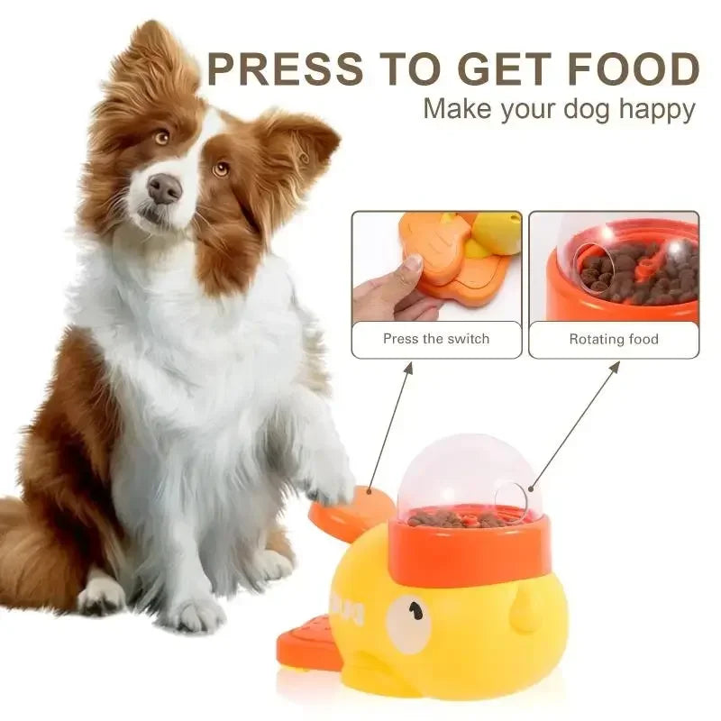 2-In-1 Interactive Dog Toy Pet Automatic Food Treat Dispenser Cartoon