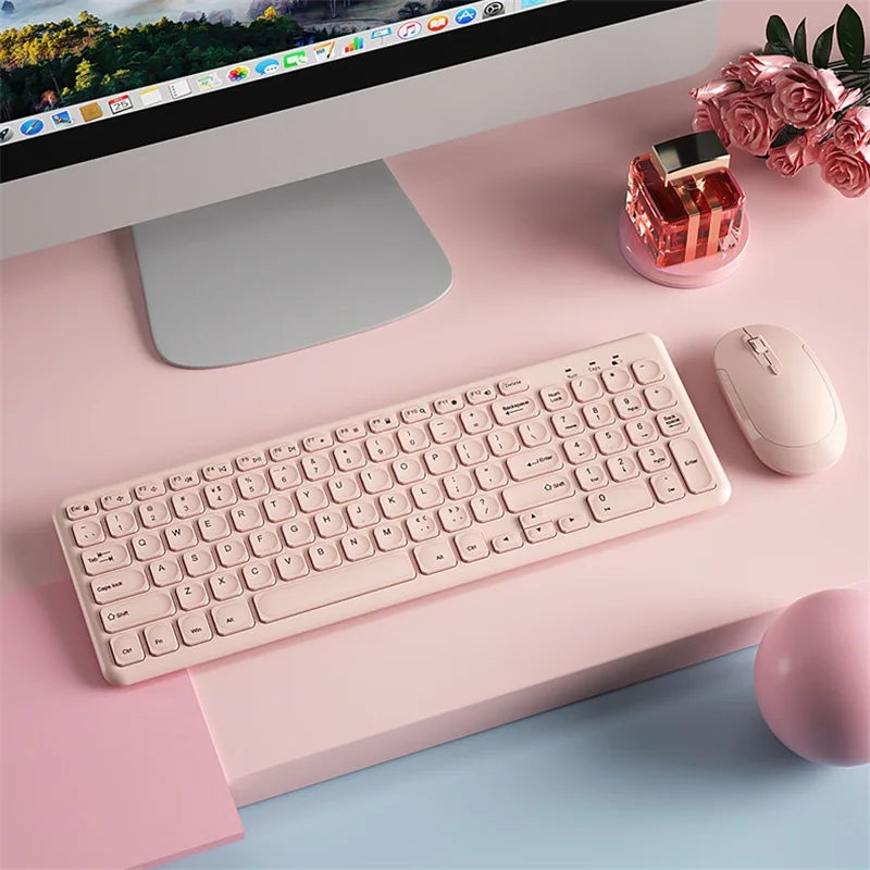 CHYI™ Fashion Wireless Keyboard & Mouse Combo – Silent, Ergonomic, 2.4GHz, Pink, Purple & More | FlipStylez LLC®
