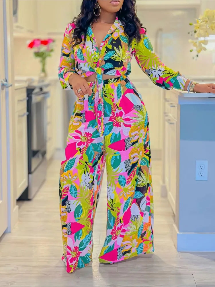 Spring Summer New Long Sleeved Printed Suit for Women Fashion Lapel