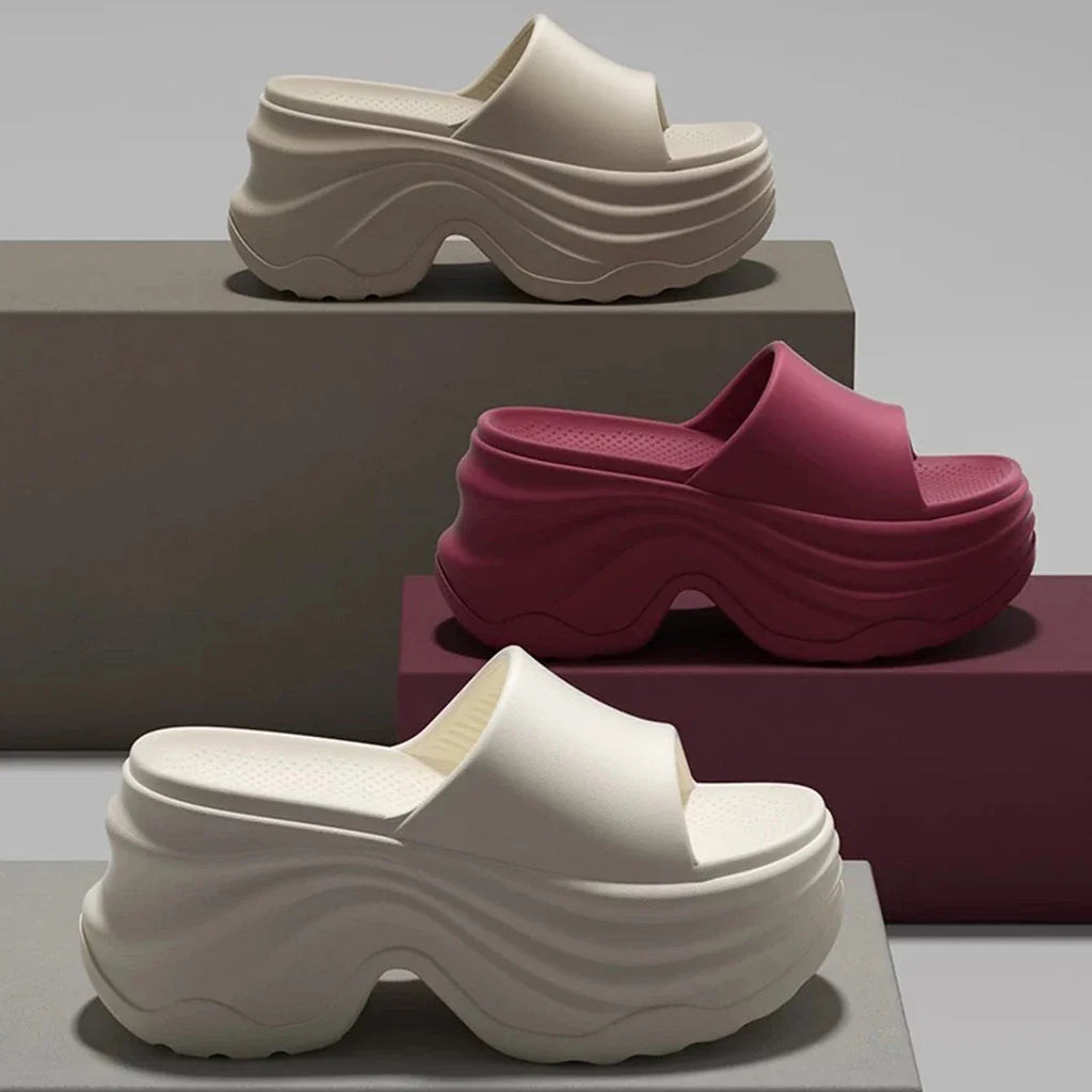 Women's outer wear height-increasing thick-soled EVA anti-slip sandals fashionable women's high-heeled slippers