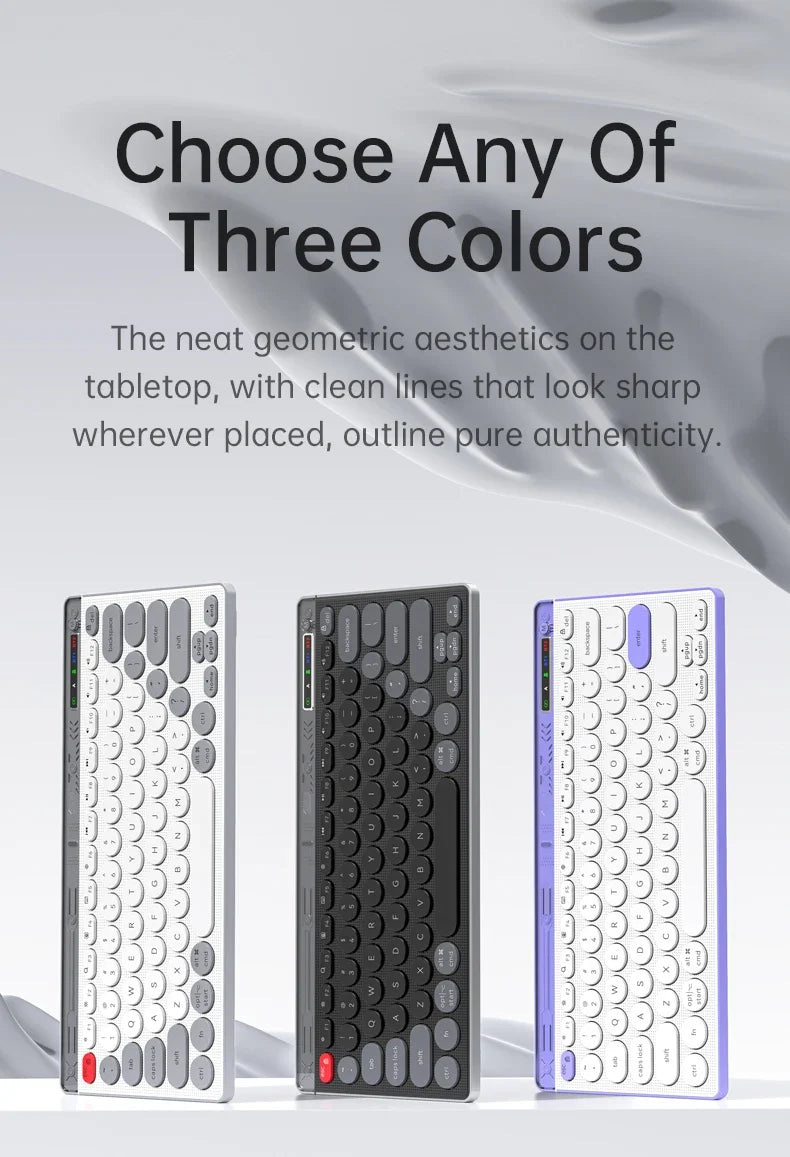 SMAILWOLF F781™ Bluetooth & 2.4GHz Wireless Keyboard & Mouse Set – Silent Keys, Rechargeable, Ergonomic, Portable Mini, Keyboard Only & Full Suit Combos, Black, White & Purple | FlipStylez LLC®