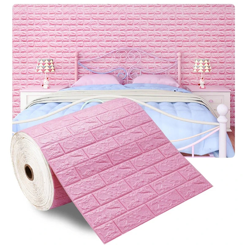 3D Foam Brick Wall Panels Stickers Self Adhesive Waterproof Living