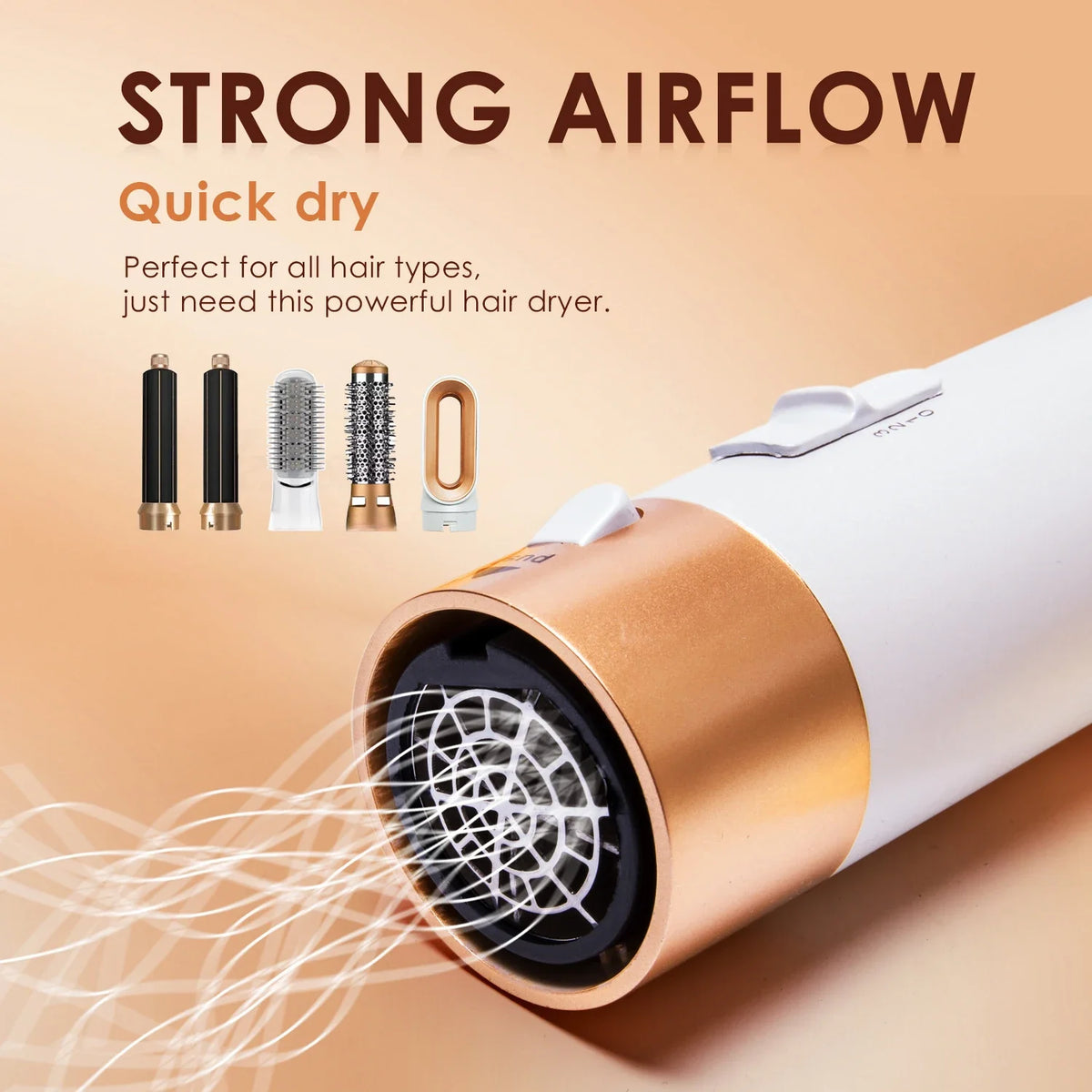 Hairdresser 5-in-1 Hair Clip Curler Hot Air Comb Automatic Curling Comb Straight Comb, Hair Dryer Holiday Gift