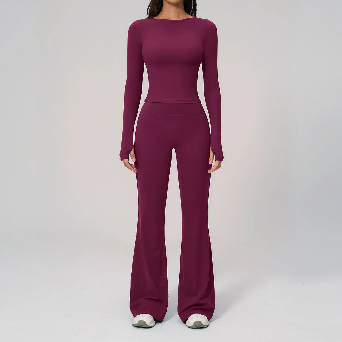 Two Pieces Yoga Set Slim Long Sleeved Gym Set High Elasticity Leggings Sportswear Women's Fitness Cycling Pilates Sports Suits
