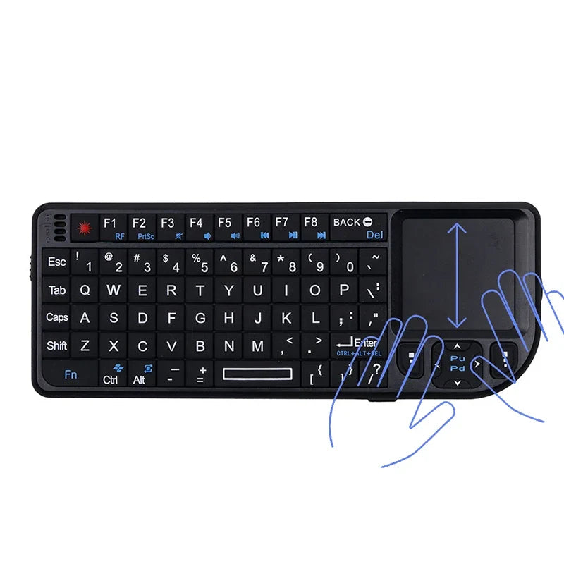 Kebidumei A8™ 3-in-1 Mini 2.4G Wireless Keyboard with Touchpad & Mouse – Backlit, Rechargeable, English & Russian | FlipStylez LLC®