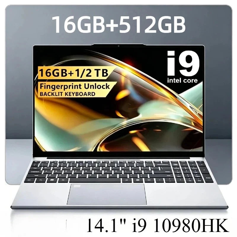 Intel Core i9 10980HK 14.1 Inch Pro Laptop 8C16T 2.4-5.3GHz 16MB 45W 32GB RAM 2TB M.2 SSD Gaming Notebook Office Fast New