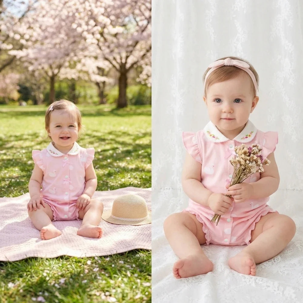 3-18 Month Baby Summer Clothes Rompers Girls Overalls Short Sleeve