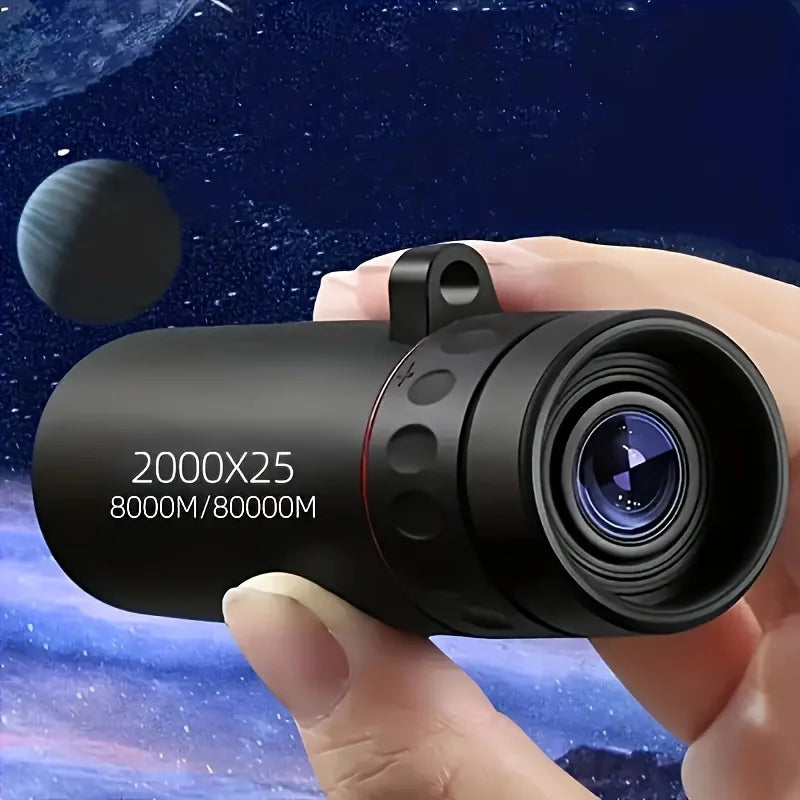 2000x25 HD Monocular Telescope, Compact Portable for Travel, Hiking