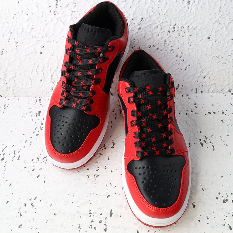 Black Red Banned Shoe Laces for Af1/aj MWTD Chicago Striped Infrared