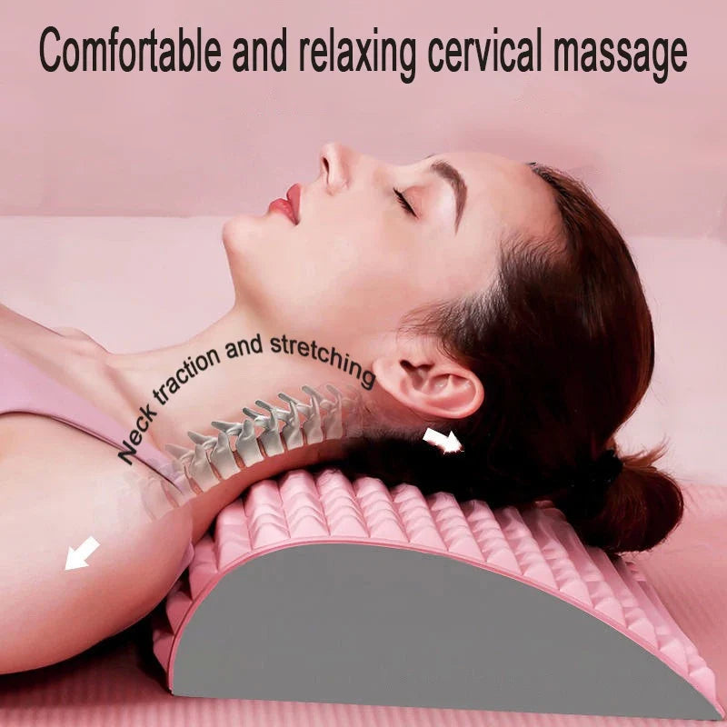 Back Stretcher Neck Pillow Relieve Massage Lumbar Support Massager for