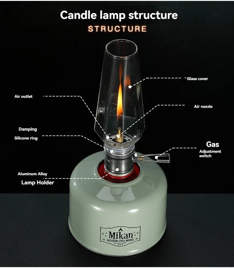 Campingmoon T-1 Outdoor Gas Coreless Candle Lamp Gasification Tent Gas