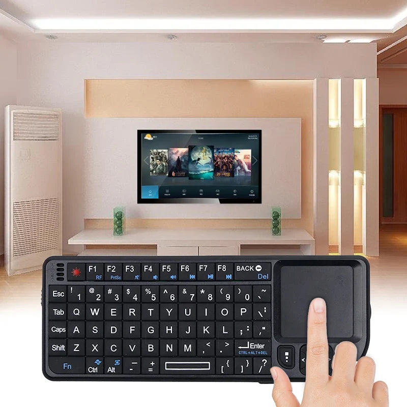 Kebidumei A8™ 3-in-1 Mini 2.4G Wireless Keyboard with Touchpad & Mouse – Backlit, Rechargeable, English & Russian | FlipStylez LLC®