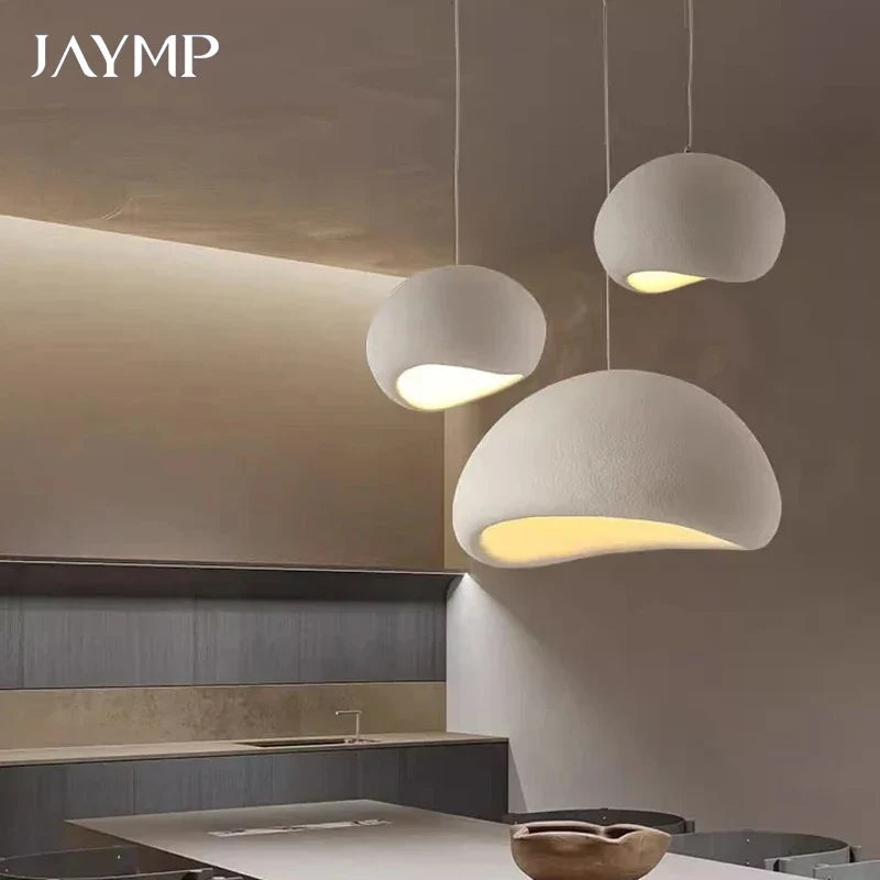 Nordic Wabi Sabi Ceiling Chandelier Modern E27 LED Dining Table Pendant Lights for Living Room Bedroom Loft Decor Hanging Lamp