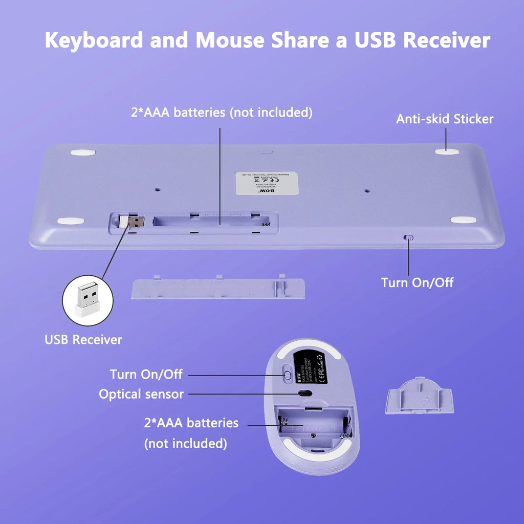 DIGIBLUSKY HW256™ Wireless Keyboard & Mouse Set – Ultra Slim, Scissor Keys, 1200 DPI, Multimedia, Ergonomic, Keypad Only & Full Suit, Pink, Green, White & Black | FlipStylez LLC®