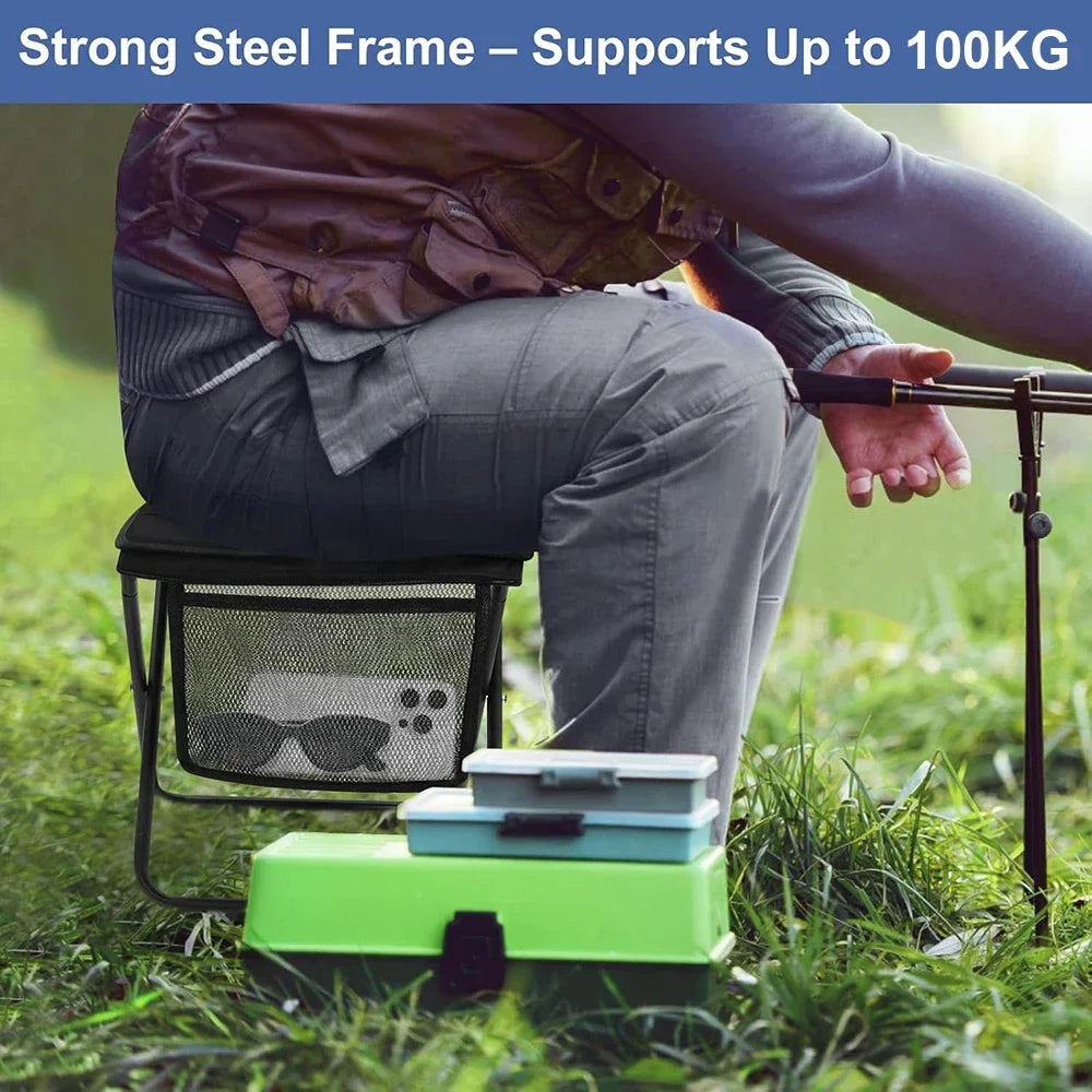 Camping Folding Stool with Storage Sack Portable Pocket Lightweight