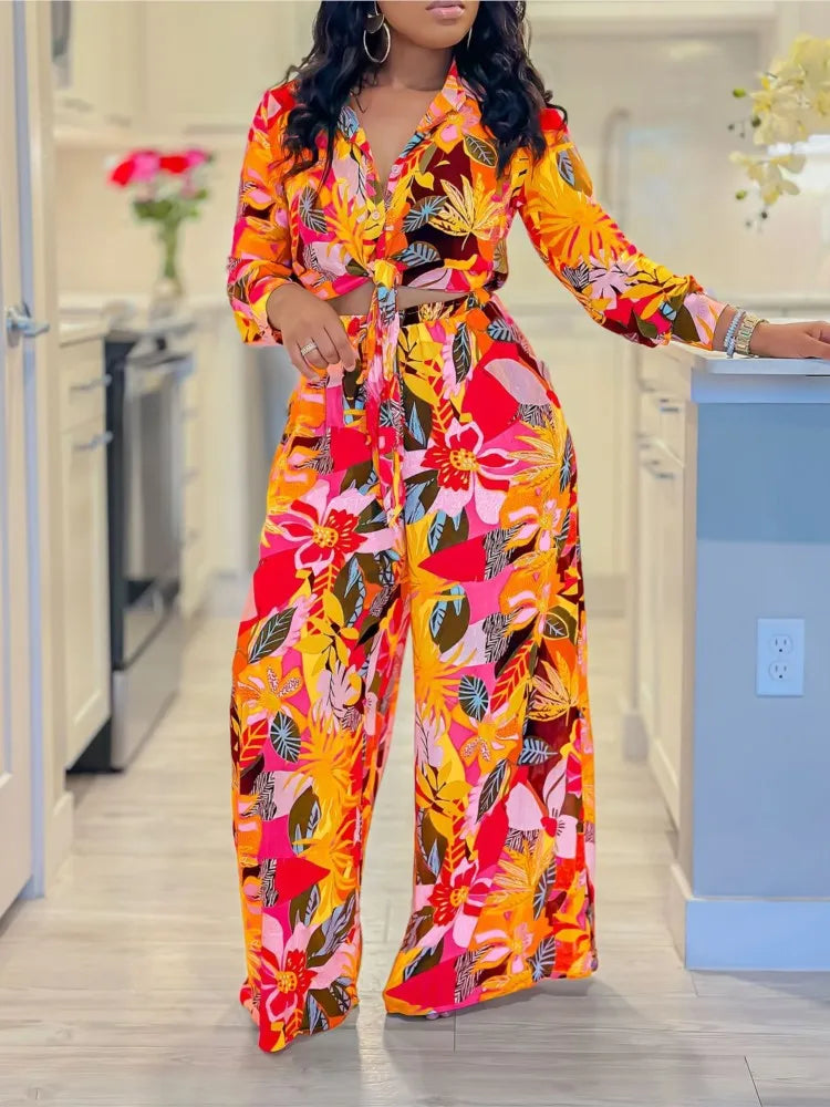Spring Summer New Long Sleeved Printed Suit for Women Fashion Lapel