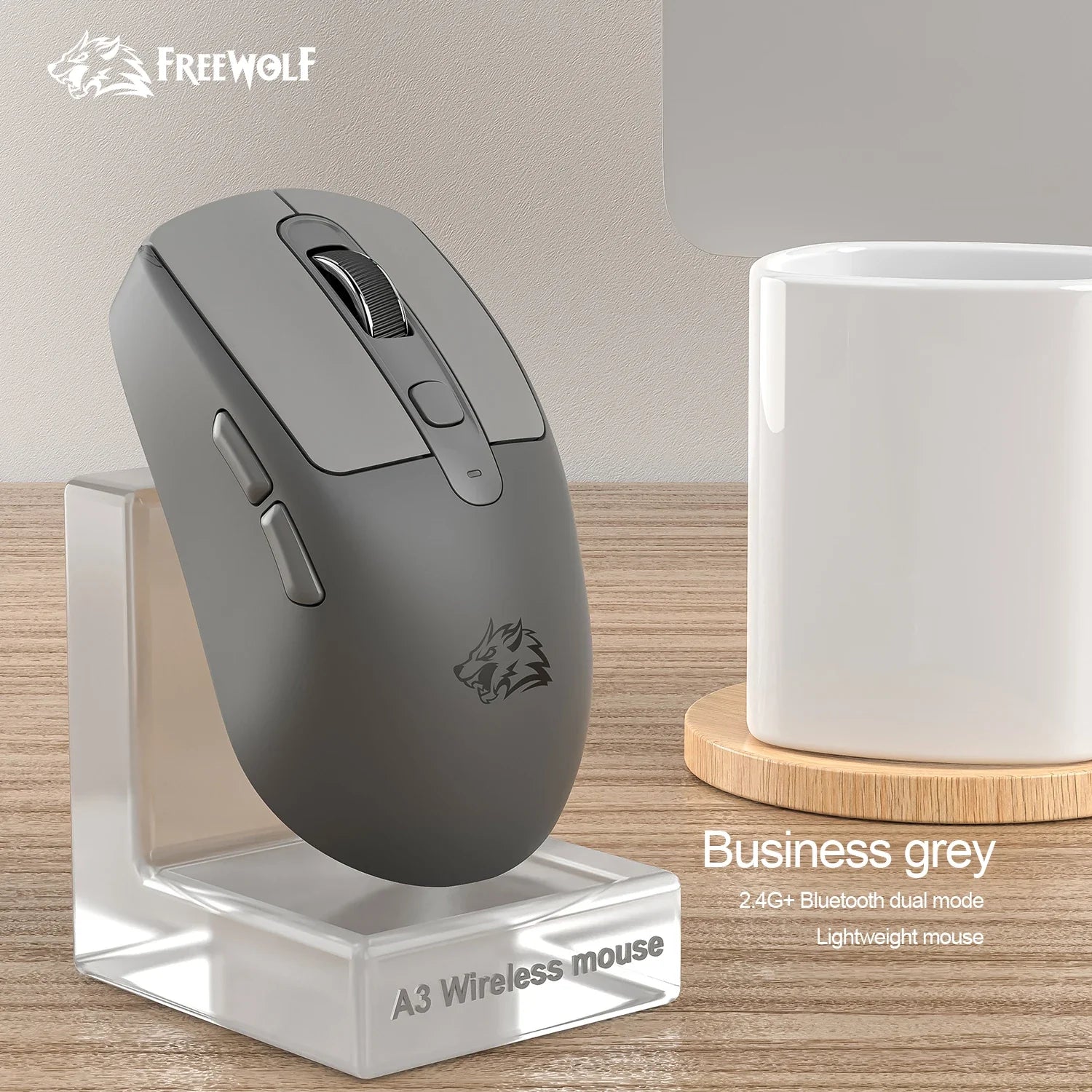 FREEWOLF M68™ Wireless Mini Keyboard & A3 Silent Mouse Set – Tri-Mode Wired/BT/2.4G, 68 Keys, PBT Keycaps, Rainbow Backlit, 2000mAh, 4000 DPI, Type-C, Cheese, Blueberry & Glimmer | FlipStylez LLC®