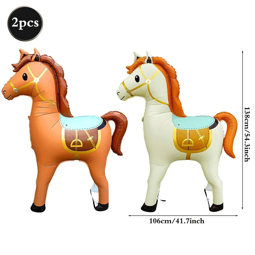 Giant Horse Standing Balloon Oversize Brown Horse for Western Cowboy Rodeo Themed Birthday Party Baby Shower Decoration Supplies