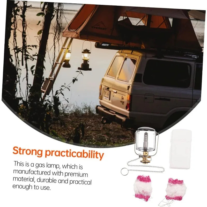 Camping Light Tent Lamp Portable Petrol Lantern Garden Glass Lamp