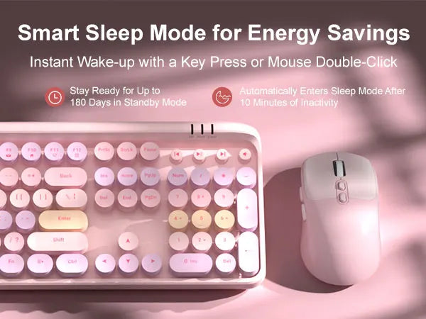 MageGee V920™ Wired Keyboard & Wireless Mouse Combo – 104 Keys, Ergonomic, FN Multimedia, 3-Level DPI, Power Saving, Green, Gray, Sky Blue, Purple & Pink | FlipStylez LLC®