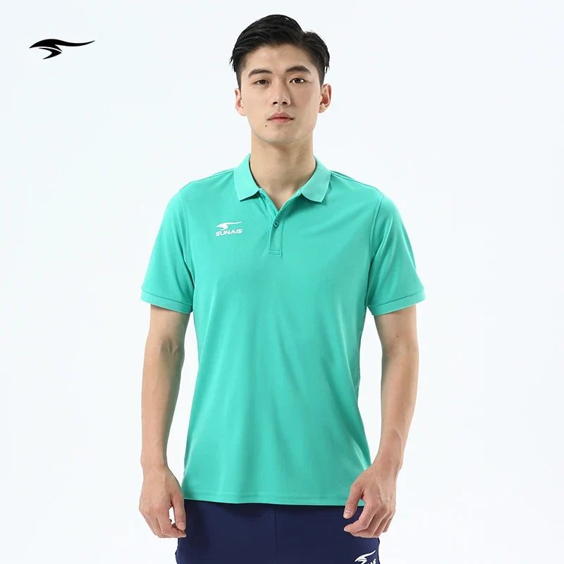 SUNAIS Men's Quick Dry Polo Shirt Breathable Football Training Short Sleeve T-shirt Outdoor Daily Casual Tops 730613