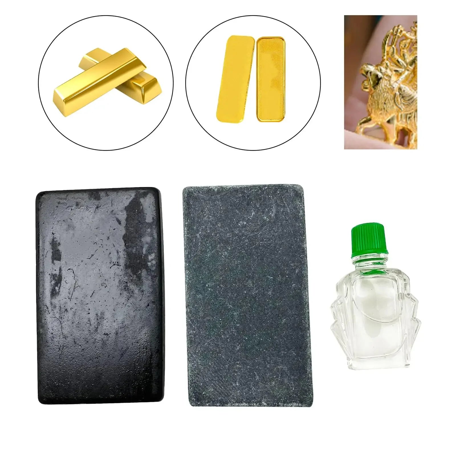 Gold Testing 10K/14K/18K/22K/24K Acid Tester Stone/Water for Jewelry Portable Precious Metals Detector with Tools