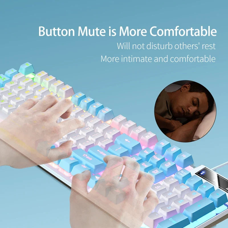 YINDIAO™ Wired Backlit Keyboard & Mouse Combo – Mechanical Feel, USB Ergonomic Gaming & Office Set | FlipStylez LLC®
