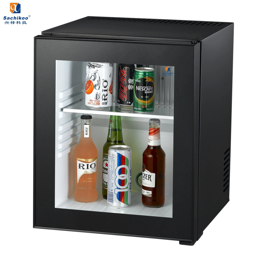 Glass Door Minibar Fridge Refrigerator for Hotel No Noise Luxury 40L Haino Teko 220v 65 Air Cooling Diagnostic Tools Fridge 65W