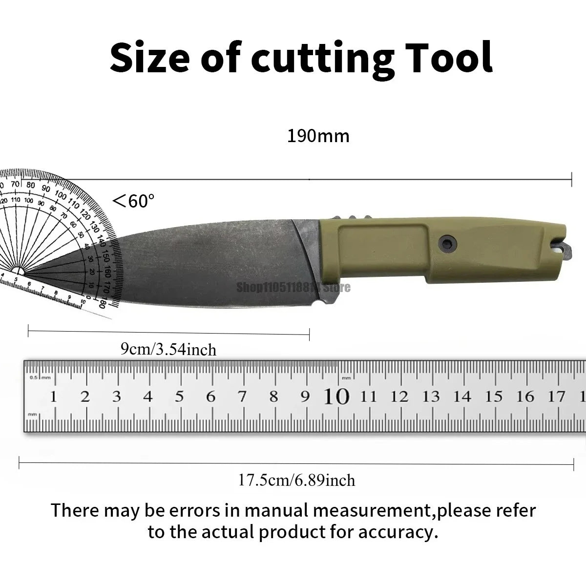 Camping Knife with Straight Steel Blade, G10 Handle, Anti-Slip Rubber
