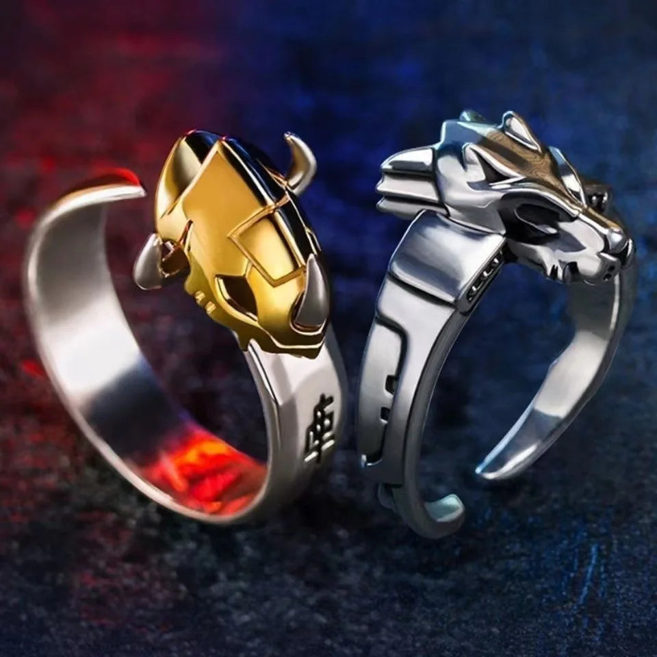 2pcs/set Anime Digital Monster Ring Garurumon Cosplay Adjustable