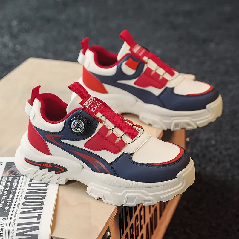 Autumn New Men's Versatile High-Top Trendy Thick-Soled Running Shoes