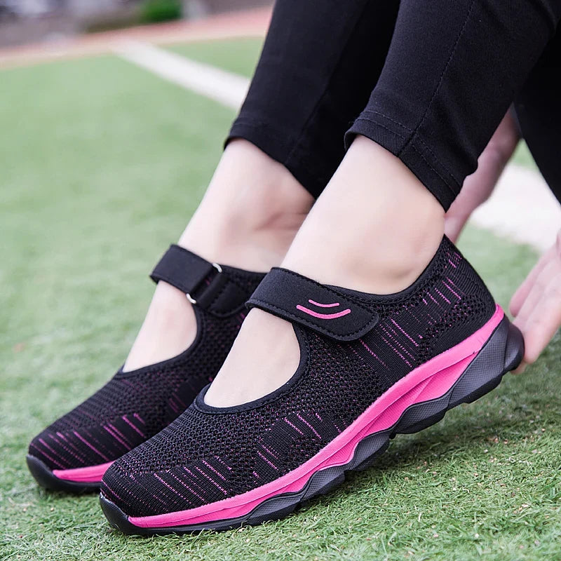 Summer Fashion Women Flat Platform Shoes Woman Breathable Mesh Casual