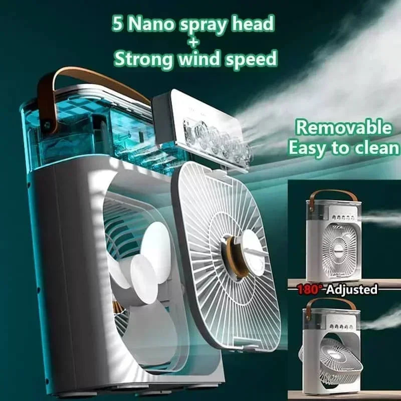 3 in 1 New Fan Air Conditioner Household Small Air Cooler LED Night
