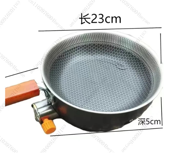 Camping Gas Stove with Non-Stick Pan Windproof Portable Camping Picnic
