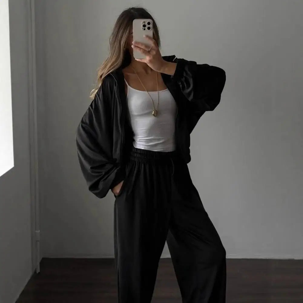 Casual Pants Suit Spring Autumn Cardigan Sweatshirts Sports Women