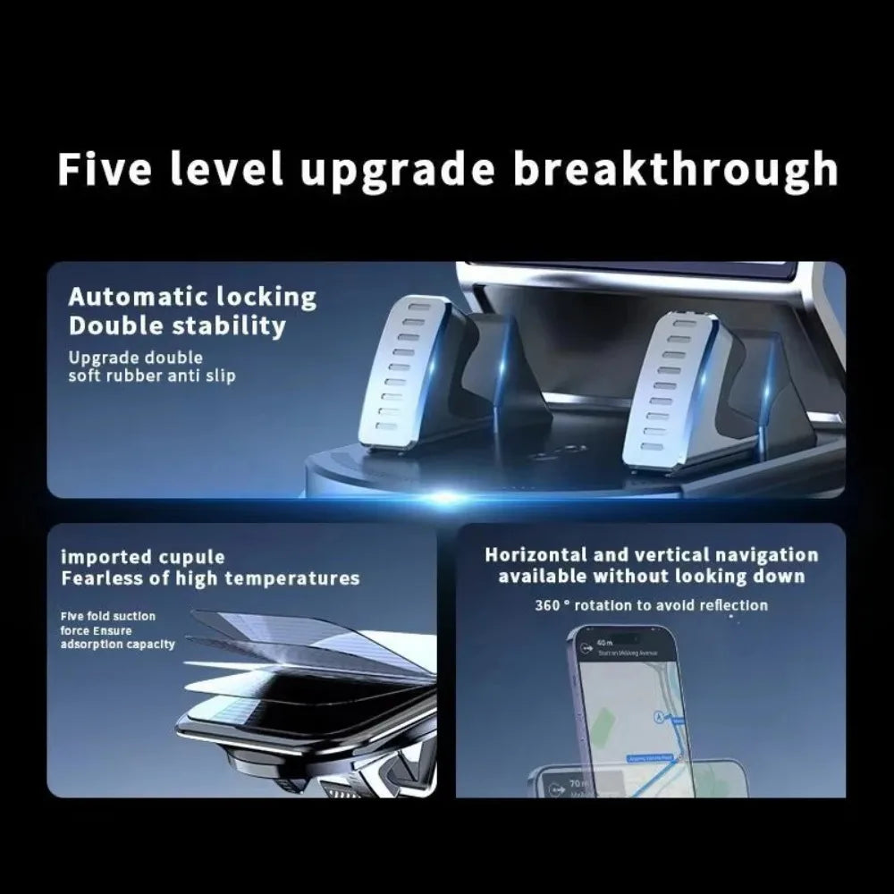 360° Rotatable Universal Car Phone Holder with Number Plate Dashboard Mount Easy Install Vehicle Mobile Phone Holder
