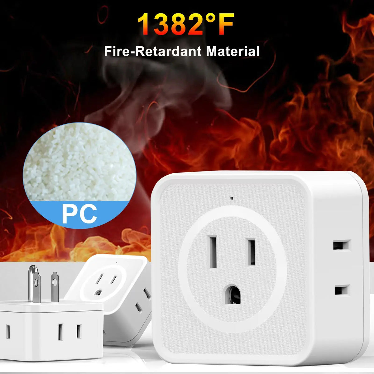 5 Way Multi Plug Outlet Extender, Wall Outlet Expander, Small